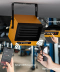 Next Level 10,000W Electric Garage Heater With 240V Hardwired Setup ceiling-mounted with WiFi and remote control