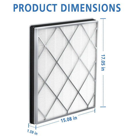 HE401 Filter For Air Purifier 4 Series True HEPA H13 Replacement 3 Stage Filtration with dimensions 17.05x15.08x1.59 inches