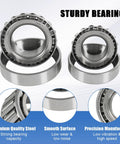 Front view trailer axle bearing kit, 8000 lb, steel outer 1.25 in / inner 1.75 in with double lip seals; two kits
