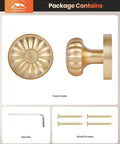 Satin Brass Dummy Door Knobs For Closet And Pantry, Vintage Non Turning Inactive Interior Door Handles with installation tools.