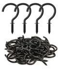 Heavy Duty Black Screw In Cup Hooks One And One Quarter Inch Metal 50 Pack Great For Hanging Kitchen Tools Garage Storage And More Rust Resistant