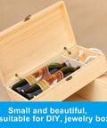Wooden box with 12 Pack 8 Mm Hidden Brass Barrel Hinges For Furniture And Jewelry Boxes With 180 Degree Opening Angle Durable Concealed Hinges