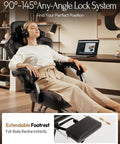 Person relaxing in a Gaming Chair With Shiatsu Neck Massage And Lumbar Support, High Back Ergonomic Recliner, in an office setup.