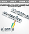 7 Terminal Ground Bar Kit For Square D Electrical Panels Two Pack Easy Install showcasing aluminum construction with secure mounting