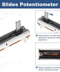 Two Pack Linear Slide Potentiometers 7 Pin B10K 45mm Length 30mm Travel 10mm Knob Fader For Dimming Tuning Music Gear