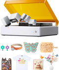 Ultra Dope 4 In 1 Craft Machine For Laser Engraving, Vinyl Cutting, Inkjet Printing, And Pen Drawing With 10W Laser shown in use.