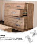 Secret Door Hinges 360 Degree Rotatable Hidden Hinges For Cabinets In Stainless Steel Durable Pivot Hinges shown in use on a wooden cabinet