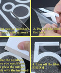 2 Inch Reflective Mailbox Numbers Sticker Set, 5 Packs of 0 Through 9, Waterproof Vinyl Self Adhesive for Signs, Doors, Cars