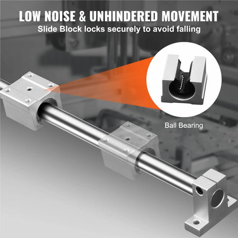 2 Pack Linear Guide Rails Sfc16 Sfc20 Kit 1000mm Or 2000mm Length With 4 Sliding Blocks High Load Bearing For DIY CNC Routers Lathes Mills, aluminum ball bearing rail