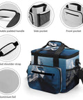 Portable Soft Cooler Bag For Camping And Beach Trips Leakproof Insulated Ice Chest With 22L Capacity, yacht print detail view