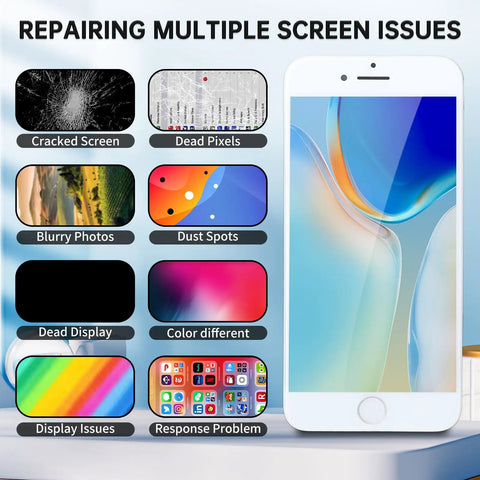 iPhone 7 Screen Replacement Kit With Home Button Earpiece Ear Speaker White 3D Touch LCD Display Assembly Repair Tools diagram
