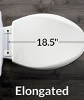 Open Front Plastic Elongated Toilet Seat For Commercial Restrooms With Heavy Duty Industrial Grade And Lid, 18.5 inch size