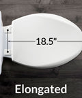 Top view of Six Pack Commercial Open Front Plastic Toilet Seat Elongated White Built To Last Heavy Duty Industrial Grade
