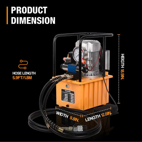 Workhorse Grade Electric Hydraulic Pump With 10000 Psi Max Pressure And Built Tough Double Acting Solenoid Valve For Smooth Heavy Load Lifting No Hassle Portable Power Pack