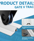 Aluminum Gate V Track Kit, 30Ft Total, 5 Pieces Of 6Ft Sections For Sliding Driveway Gates, Modular Length
