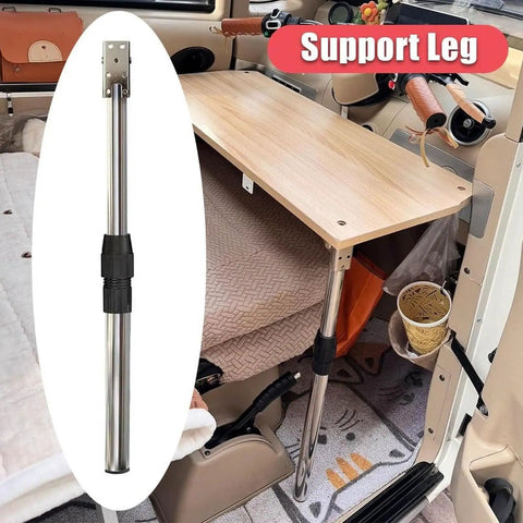 Heavy Duty Stainless Steel Folding Table Leg With Adjustable Height From 18.5 To 28 Inches, Protective Pads for RV Dinettes