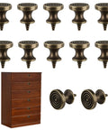 12 Piece Small Drawer Knobs Set Mini Round Cabinet Pulls Built Tough In Solid Zinc Alloy Vintage Antique Style Hardware displayed
