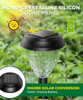 Close-up of Super Bright Solar Path Lights Outdoor Waterproof 10 Pack Dusk To Dawn with monocrystalline solar panel.