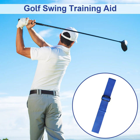 Golfer using Golf Swing Training Arm Band With Adjustable Length And Elastic Rope Tension, Posture Corrector For Beginners