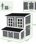Diagram of Wooden Chicken Coop 39 Inch With Nesting Box And Pull Out Tray, Waterproof Roof, Outdoor Hen House, dimensions shown