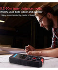Heavy Duty Stud Finder Wall Scanner With Slick HD Screen And 3 In 1 Electrical Pipe Cable Detector For Wood Metal AC Wiring Delivering Dead Nuts Precision For No Sweat DIY Home Makeovers showing precise measurement tool in use.