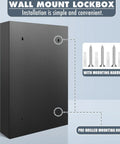 Straight Up Secure 48 Key Lock Box Wall Mount showing pre-drilled holes and included mounting hardware for easy installation.