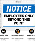 10x7 Employees Only Beyond This Point Sign Made From Rust Free Aluminum For Indoor Outdoor Use Tough As Nails Weather Resistant Workplace Safety Signage For Offices Shops Warehouses And Facilities