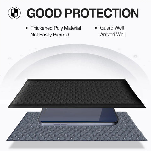 Two layers of protection for Black Bubble Mailers 4x8 Inch 50 Pack Padded Self Seal Envelopes with 4x7 Inner Size Opaque Waterproof Shipping Bags