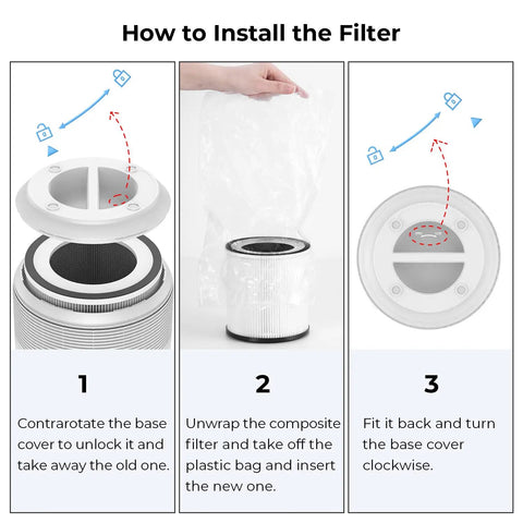 How to install Certified Replacement HEPA Filter For Allo And Fillo Air Purifiers, True HEPA, 165x165x100mm, sealed design.