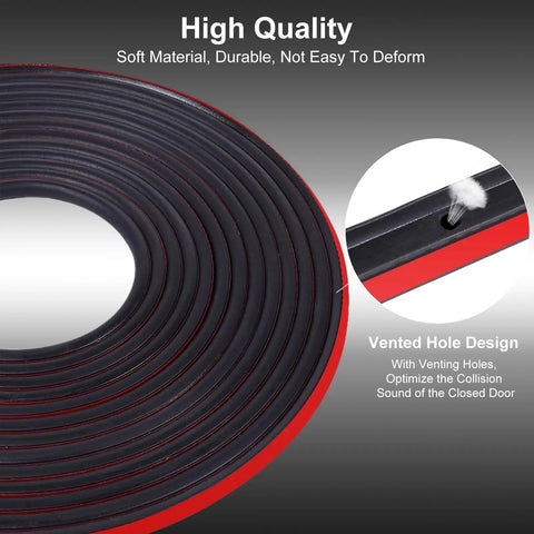 Tesla Model Y Weather Stripping Kit Self Adhesive Door Seal Rubber Weatherstrip showing coiled rubber with vented hole design