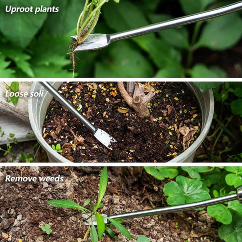 Heavy Duty Hand Weeder With V Shaped Fork For Deep Root Uprooting Easy Garden Weed Puller Tool in garden use