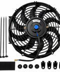 Badass 12 Inch Radiator Cooling Fan 800 Cfm 12 Volt Electric Upgrade with mounting hardware and screws.