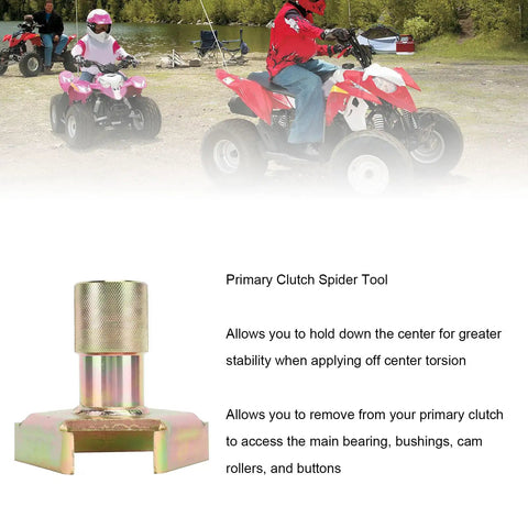 Primary Clutch Spider Tool And Holding Tool With Center Hold Design For P90 P80 1000 XP Sportsman Models, Your Go-To Access Tool For Bearings, Bushings, Cam Rollers, And Buttons For Fast, Easy Clutch Maintenance on metal tool