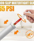 Pipe Water Stopper Tool Kit For 1/2, 3/4, And 1 Inch Pipes - 3 Piece Plumbers Set showing non-slip watertight seal 65 PSI