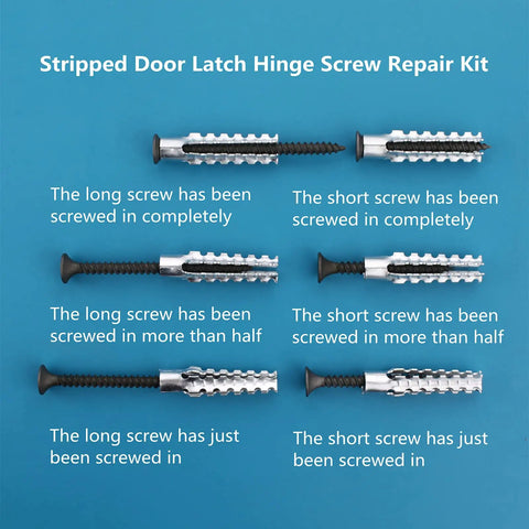DIY Door Repair Kit For Stripped Hinge And Damaged Screws Reinforcement Jamb Hardware With Black Finish Screws