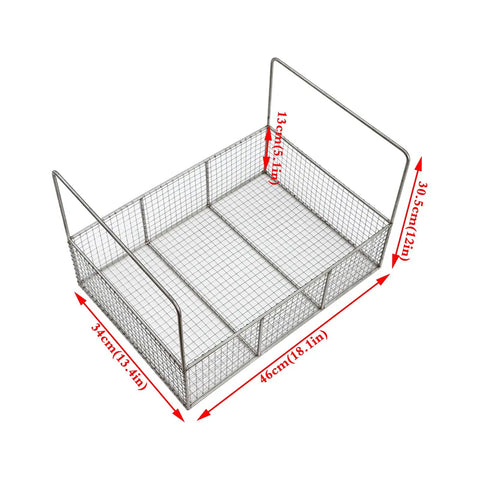 Techtongda 61L Industrial Ultrasonic Cleaner Machine With Triple Tank System stainless steel parts basket with handles.