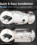 4 Pack Linkable LED Shop Lights For Garage, 4400 Lumens, 6500K Cool Daylight, ceiling and suspension mount options shown