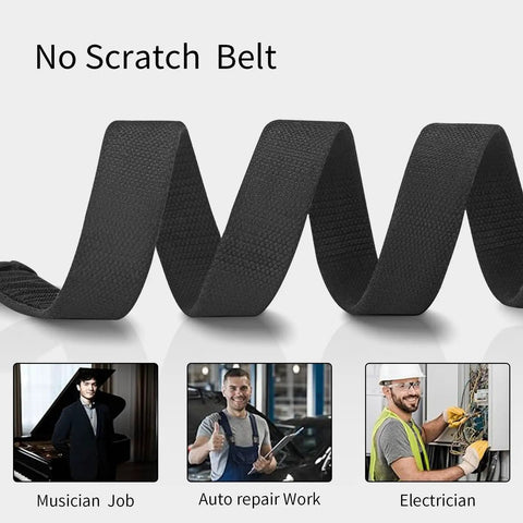 Casual Yet Durable TSA Approved Nickel Free Non Metal Belt For Men Hypoallergenic And Scratch Resistant Metal Free Security Belt Black Nylon 1.38 Inch Easy Airport Screening And Comfy All Day Wear