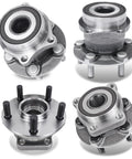 Front and Rear Wheel Bearing Hub Assembly 4 Piece Set for 2010 2014 Subaru Outback and Legacy 5 Lug with ABS Encoder 4 Bolt Square Flange Left Right Compatible