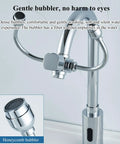 Touch-Free Induction Faucet, with Eyewash, 360 Degrees Rotating Water Outlet, Sensing Distance 40cm,for Lab, Hospitals,Warehouses with honeycomb bubbler.