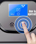 Keep It Cool Countertop Ice Maker With Self Cleaning Design And Whisper Quiet Operation For Fast Cube Production At Home Bars Or Weekend Hangouts In Smooth Black control panel with one key operation
