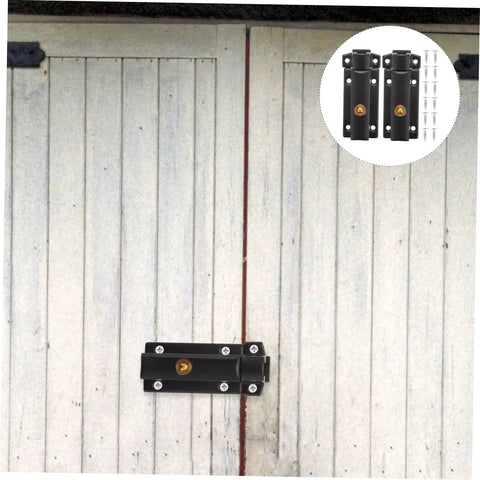 Tough As Nails Heavy Duty Barrel Bolts 2 Pack Slide Lock For Double Doors Gates And Barns Spring Loaded Flush Bolt With Quick Release Button For Slam Secure Home Security Setup