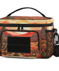 Desert Flower Cactus Tactical Lunch Bag Insulated Leakproof Lunch Box With Adjustable Shoulder Strap for Work Camp Trips Beach Picnic 7L Cooler Meal Prep Container with desert landscape design.