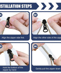 Installation guide for Universal Zipper Repair Kit With Three Size Sets And Double Sided Zippers Replacement Kit for Jackets