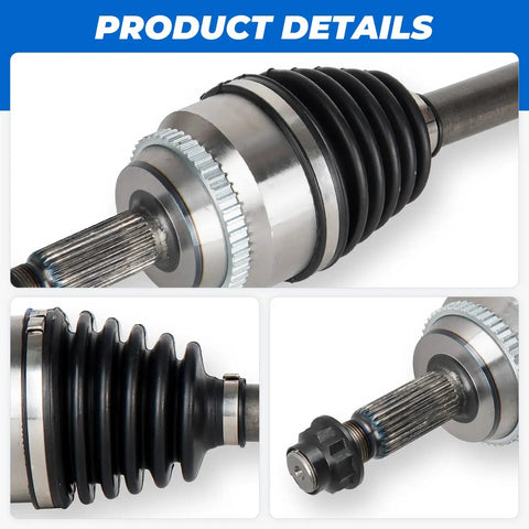 Heavy Duty Front Left And Right CV Axle Shaft Set For Toyota Camry 2012 To 2017 showing exact details of rubber boots and joints.