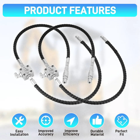 3 Way Hydraulic Diverter Valves Kit For 1-2 Ton Mini Excavator With Quick Connects, 31 Inch Flexible Hoses, product features