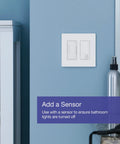 Set It And Forget It Countdown Timer Switch For Fans And Lights, 3A 150W LED Ready, installed on a blue wall indoors