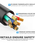Straight Up Heavy Duty 6 Foot 7 Way Trailer Plug Cord With Sealed Junction Box Top Grade Copper Wiring Harness Built Tough For No Sweat Truck Hookup And Rv Camper Travel showing color-coded copper wires with insulation.
