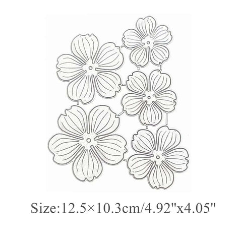 3D Flower Frame Metal Die Cuts Set For Scrapbooking And Card Making with leaves and floral embossing dies, silver finish, 4.92x4.05 inches