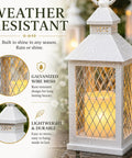 Farmhouse 12 Piece Lantern Set With 10 Inch Decor Lanterns Flameless LED Candles And 5 Hour Timers weather resistant lantern